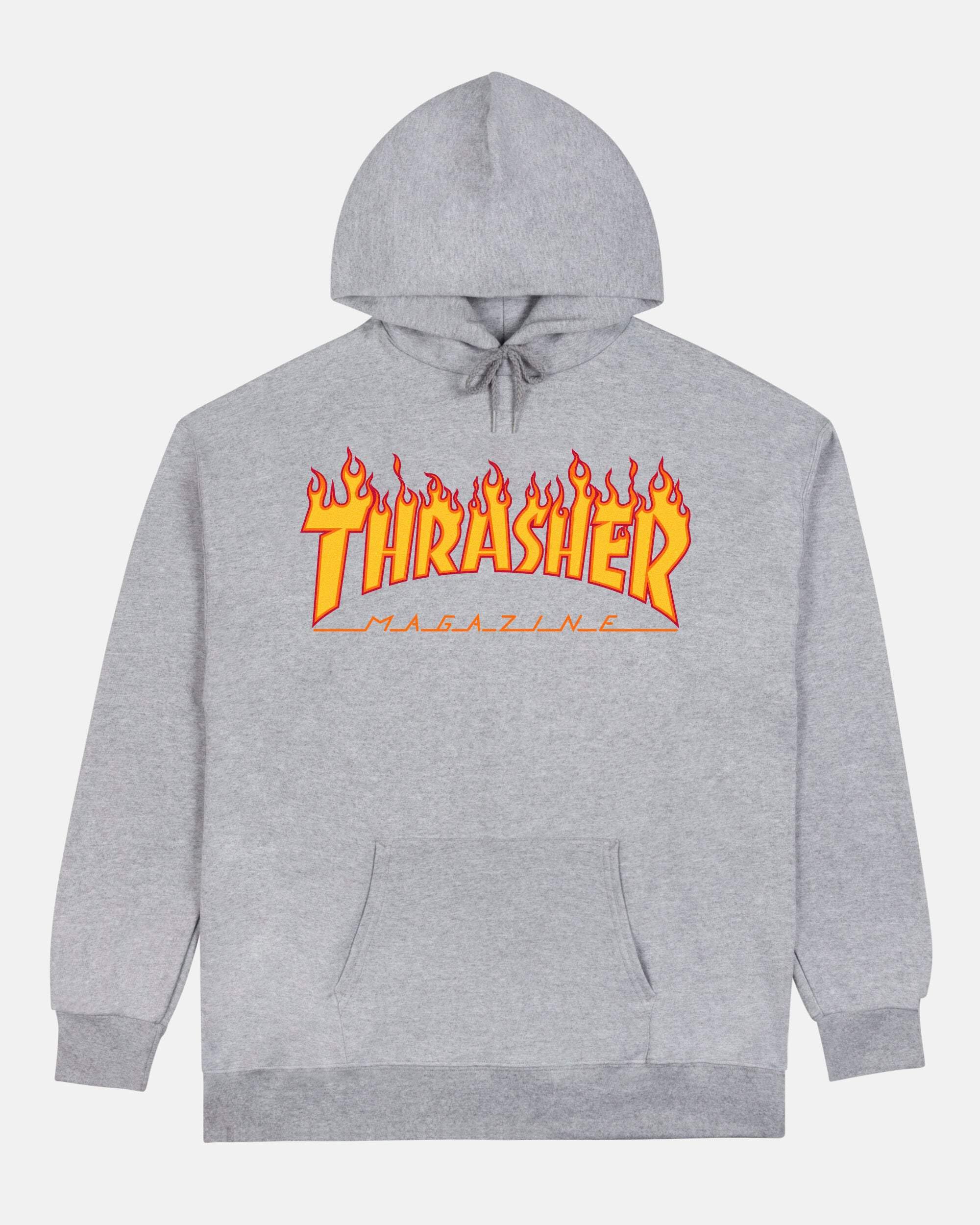 Thrasher Flame Logo Hoodie Grey Medium [Apparel] Thrasher